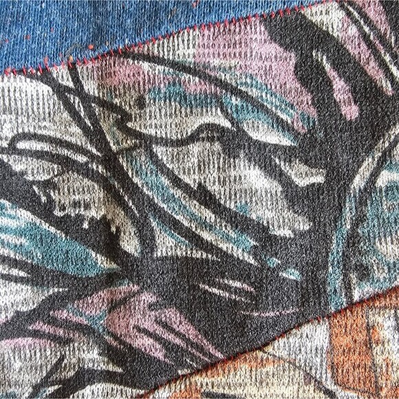 India Factory Hand-Painted Tunic Cowl Neck Art Top Size M One Of A Kind Piece - Picture 6 of 16